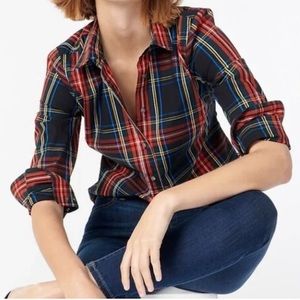J.CREW Perfect shirt in Stewart plaid Tartan Long Sleeve Button Down Size 2